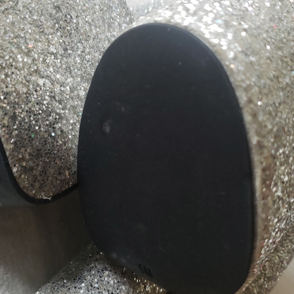 Dolls Kill Silver Glitter Platform Ankle Boots - Picture 5 of 5
